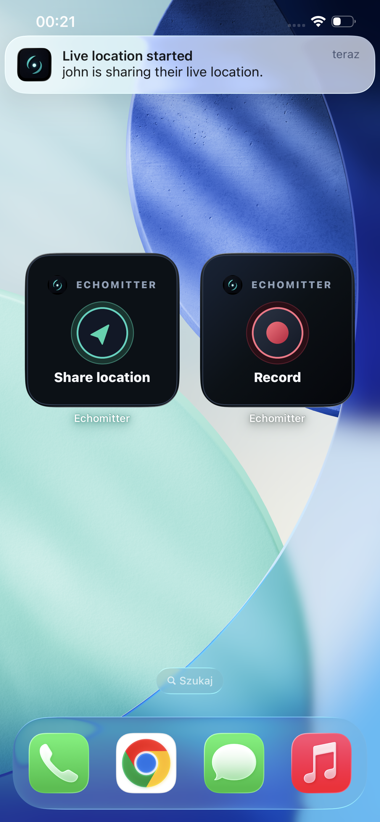 Notification that a trusted contact has started sharing location